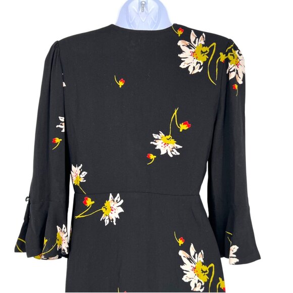 Free People Time On My Side Floral Wrap Mini Dress Black Size XS - Picture 5 of 10